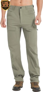 Hiking Pants Men Outdoor Cargo Quick Dry Lightweight Stretch Travel Pants with E - Picture 1 of 6