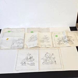 Herrschners Ball Point Paint Embroidery 5 Printed Panels Nursery Disc. RARE - Picture 1 of 10
