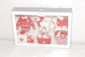 2024 Wondershop Target Keramik Weihnachtsbaum Bullseye Ornament Set 6 Stück - Bild 1 von 1