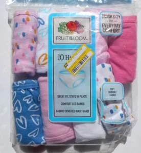 Fruit of the Loom Girl's 9 Pk Hipsters Size 4 Assorted Colors - Picture 1 of 2