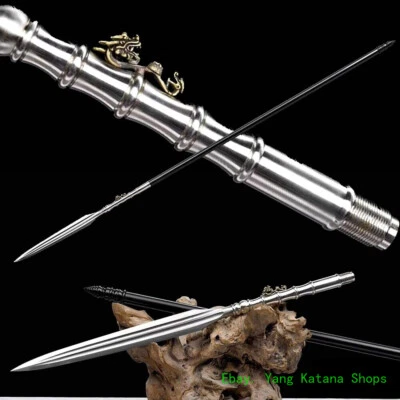 Lanza de Kung Fu China Espada Larga Dragón Alabarda Hoja de Acero Doblada Afilada 马槊#1310 Foto 1 de 4