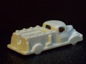 Vintage Toy Fire Truck Tan Engine Hard Plastic Old Rescue Vehicle - Picture 1 of 8