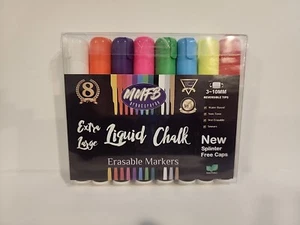 Liquid Chalk Markers for Blackboard- 8 Pack Erasable Pens Non Toxic With Labels - Picture 1 of 2