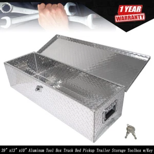 39" x13" x10" Aluminum Tool Box Truck Bed Pickup Trailer Storage Toolbox w/ Key - Bild 1 von 11
