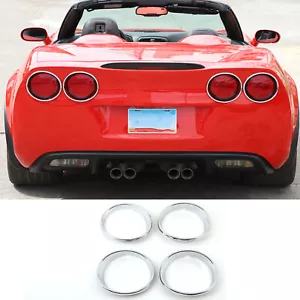 ABS Chrome Tail Light Bezel Ring Rear Lamp Decor Cover For Corvette C6 2005-2013 - Bild 1 von 12