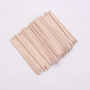 New 100pcs/set Orange Women Lady Double End Nail Art Wood Stick Cuticle Pusher R - Picture 1 of 4