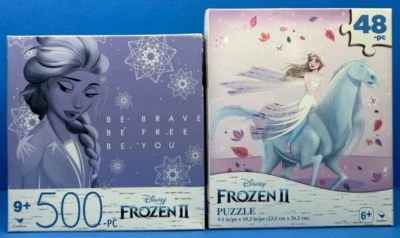 Disney Frozen II Puzzles Lote de 2 - 48 Piezas y 500 Piezas Cardenal Nuevo/Sellado de Fábrica Foto 1 de 4