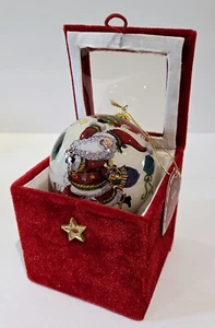 Adorno de vidrio redondo Leapin Santa 2007 regalos Ingrid Whimsy coleccionable - Imagen 1 de 6