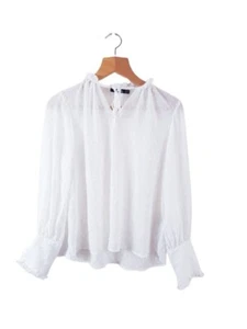 Boohoo See Through Long Sleeve Neck Top Size 12 - Picture 1 of 12