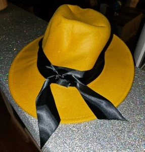 Disfraz de sombrero de vestir amarillo mostaza - Imagen 1 de 5