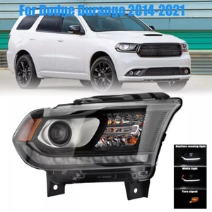 Black Right Passenger Headlight HID W/LED DRL For Dodge Durango 2014 2015-2021 - Foto 1 di 13