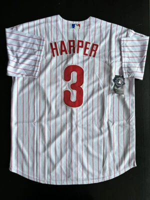 Bryce Harper #3 Men's Philadelphia Phillies White Flex Jersey LARGE  - NWT - Image 1 of 3