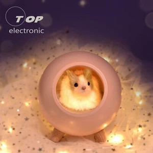 Cute Cat/Hamster House Night Light USB Rechargeable Bedroom Bedside Lamp Gifts - Picture 1 of 24