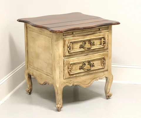 Late 20th Century French Country Style Plank Top Nightstand Cover