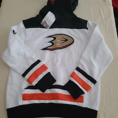 Anaheim Ducks NHL Majestic Blanco Negro Sudadera con Capucha Juvenil Talla L Foto 1 de 4