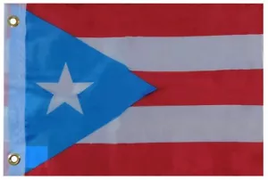 Light Blue Puerto Rico 12"x18" Rough Tex Nylon 68D Car Boat Flag Banner Grommets - Picture 1 of 4