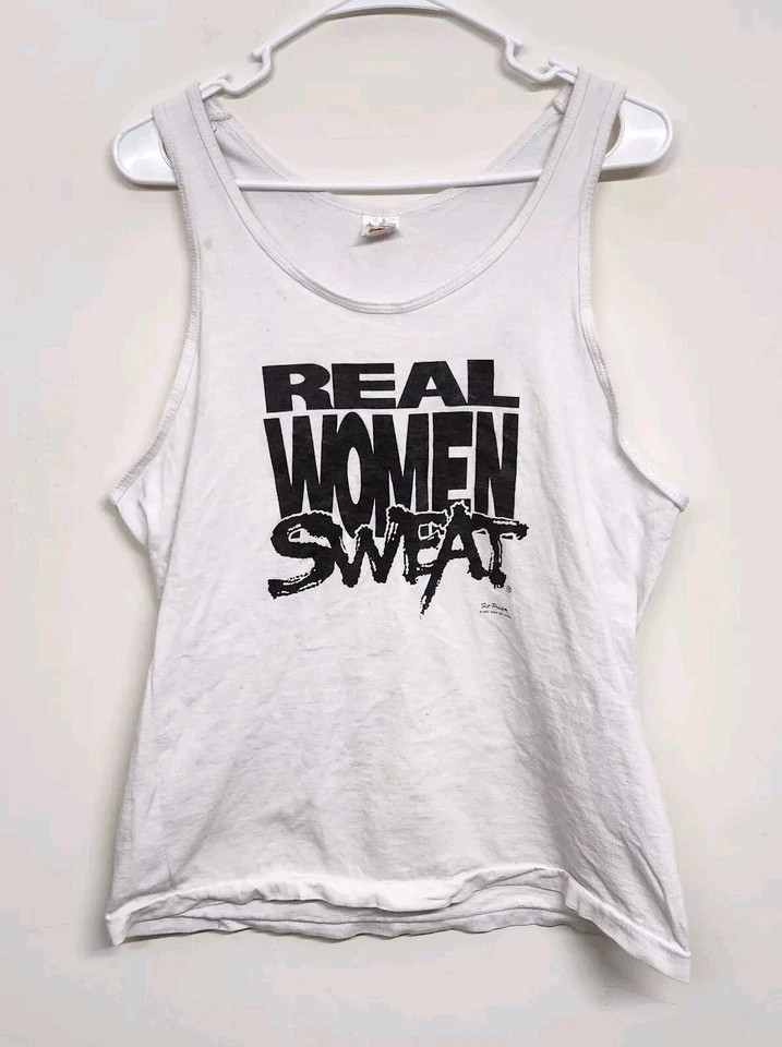 Camiseta sin mangas Real Woman Sweat 1993 para mujer grande blanca hecha en EE. UU. 1008  Foto 1 de 4