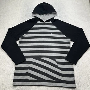 Volcom Shirt Longsleeve XL Striped Black Gray thermal Hoodie - Picture 1 of 8