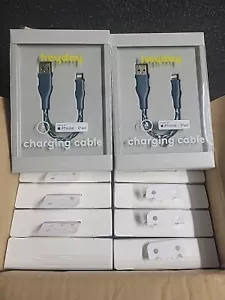 12 Pack Charging Cable 6-Inch 8-Pin to USB-A Braided Cord for iPad/iPhone Blue - Picture 1 of 3