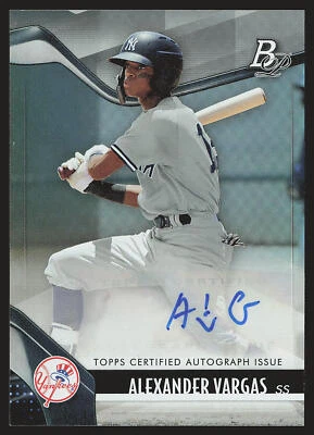 2021 Bowman Platinum #TOP-54 Alexander Vargas Top Prospects Autographs AU - Image 1 of 2