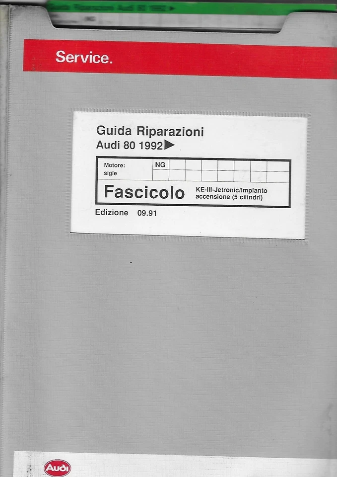 Manuale/GUIDA Riparazioni KE-III Jetronic AUDI 80 2.200 cc, 5 cil. motore NG - Immagine 1 di 1