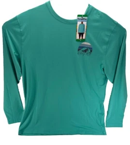 Hang Ten Men Long Sleeve Sun Tee Quick Dry UPF 50+ Green XL - Picture 1 of 12
