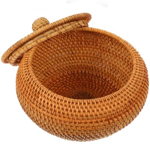 Kitchen Rattan Woven Baskets Home Storage Basket Rattan Basket Creative Basket - Picture 1 of 12
