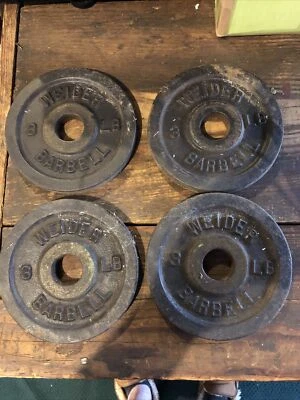 Juego de 4 (12 libras en total) de hierro fundido con mancuernas Weider Barbell de 3 lb Foto 1 de 4