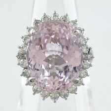 Kunzite design ring Platinum ring melee dia Ring Pt900 Kunzite diamond Women
