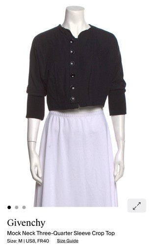 Givenchy giacca crop top finto collo manica tre quarti 40 Medium