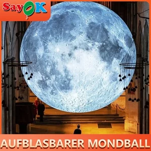 Aufblasbarer Mond Ball W/LED Lichter PVC luftdicht Planet Ballon Für Event Party - Bild 1 von 7