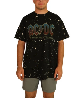 Camiseta gráfica de comida chatarra para hombre AC/DC For Those About To Rock, negra, mediana Foto 1 de 4