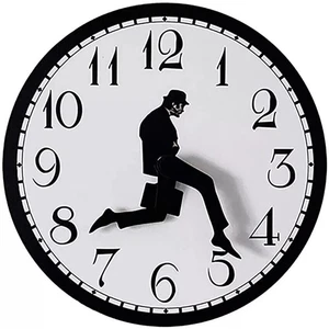 Monty Python inspirierte Silly Walk-Wanduhr, kreative, lautlose, stumme Uhr** - Bild 1 von 7