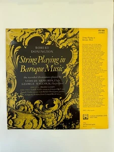 Robert Donington String Playing in Baroque Music Vinyl Record FR-105 Stereo - Bild 1 von 4