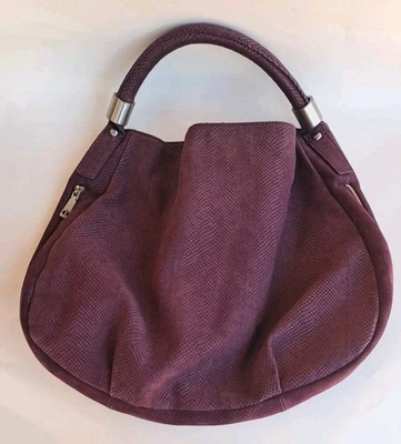 Bolso de Mano Talbot's Piel de Serpiente Cuero Repujado Cartera Púrpura Hobo Mango Superior Boho Foto 1 de 4