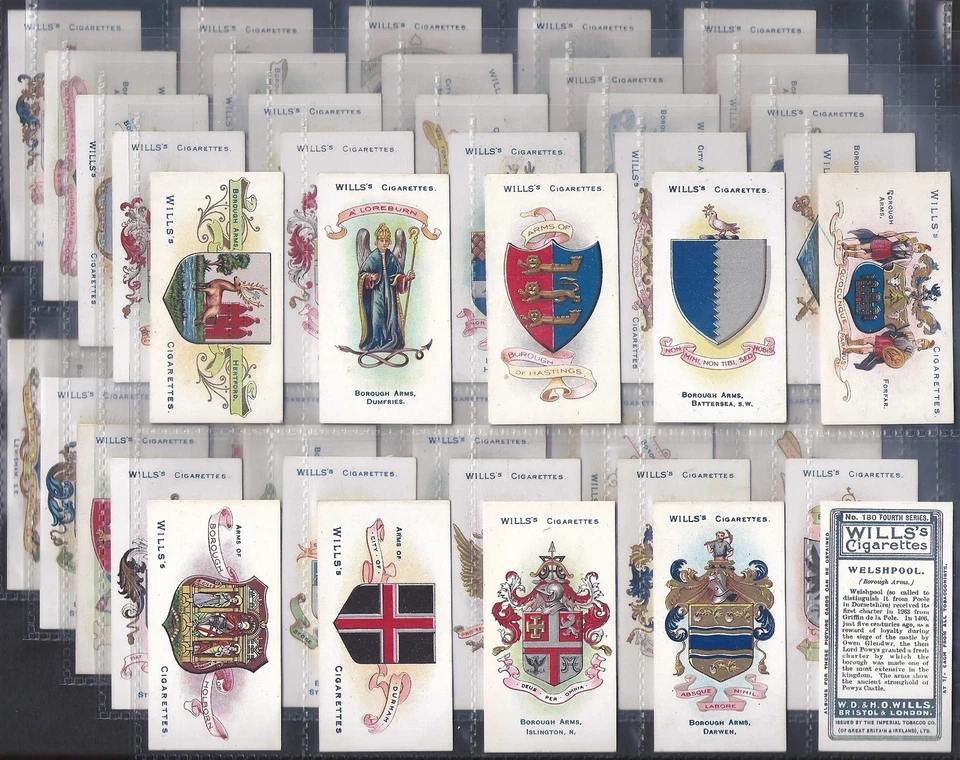 WILLS-FULL SET- BOROUGH ARMS 1905 (4TH SERIES 151-200 (50 CARDS)) EXCELLENT - Image 1 of 1