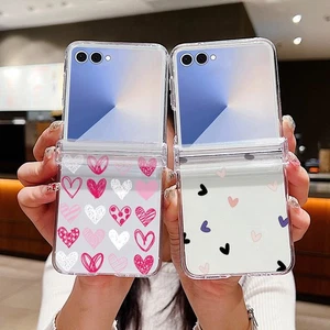 Cute Heart Shockproof Hard Case For Samsung Galaxy Z Flip7 Flip6 Flip5 4 3 Cover - Picture 1 of 17