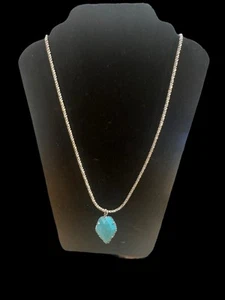 Kendra Scott Elisa Necklace Rhodium “Bright Silver” Turquoise RARE - Picture 1 of 3