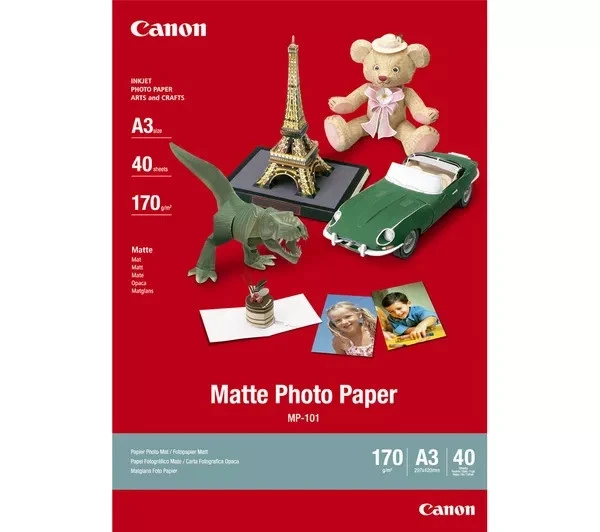 Original Canon MP-101 A3 Matte Photo Paper, 170gsm - 40 Sheets (7981A008) - Image 1 of 1