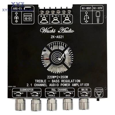 ZK-AS21 2.1 canali TPA3251 scheda amplificatore di potenza digitale Bluetooth 220WX2+350W - Immagine 1 di 4