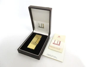 accendino a gas dunhill colore oro con scatola e libretto accessorio - Foto 1 di 7