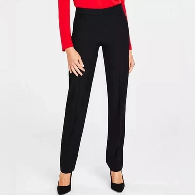 Pantalones de vestir INC International Concepts negros tiro medio pierna recta talla 10 Foto 1 de 4