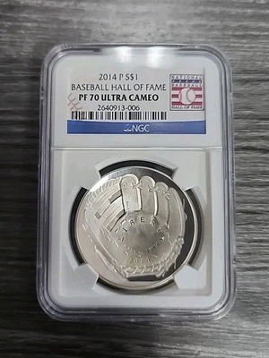 2014-P $1 Baseball Hall of Fame PF70 Ultra Cameo  - Image 1 of 2