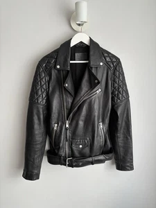 Chaqueta de Motociclista de Cuero All Saints BOYSON para Hombres Bombardero Moto PEQUEÑA S - Inmaculada - Imagen 1 de 12