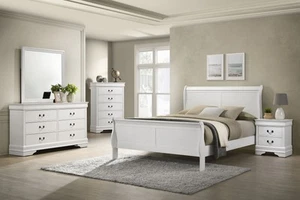 Coaster Louis Philippe 5-Piece Traditional Wood Full Bedroom Set White - Picture 1 of 20