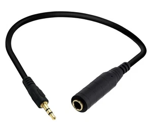 3.5mm to 6.35mm Stereo Audio Headphone Extension Cable | Male to Female | 0.3m - Picture 1 of 7