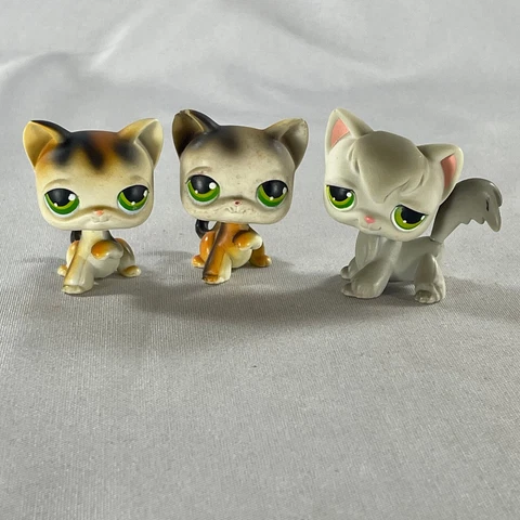 Lot of 3 Littlest Pet Shop Cats: 2x Calico #27 & Angora Longhair #20 lps hasbro Cover