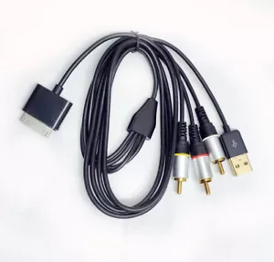 Composite RCA Cable AV Video USB Charger for 30 Pin IPod IPad2 3 IPhone 4 4S - Picture 1 of 3