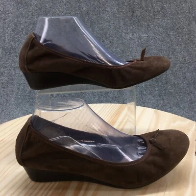 Zapatos Hush Puppies para mujer 11 M informales sin cordones zapatos de salón de ballet marrón gamuza cuero Foto 1 de 4