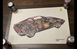 Ferrari Mondial 3.2 lithograph factory print ref 391/85 - Foto 1 di 2
